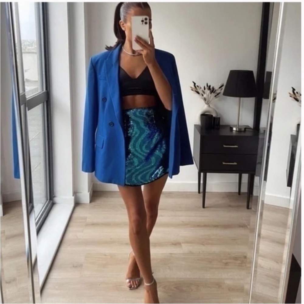 NWT Zara Sequin Mini Skirt, XS - Picture 1 of 11